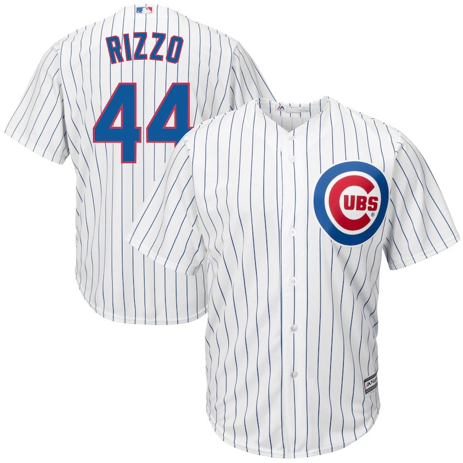 big and tall anthony rizzo jerseys - Cubs white pinstrip 4x-6x xlt-5xlt
