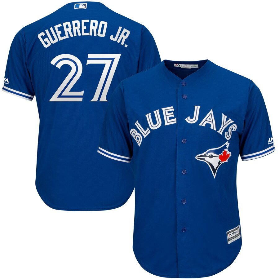 vladimir guerrero jr jersey of the toronto blue jays in blue and white