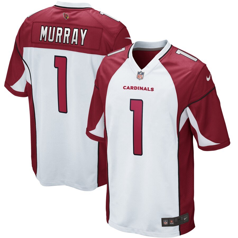kyler murray jersey in white and red 