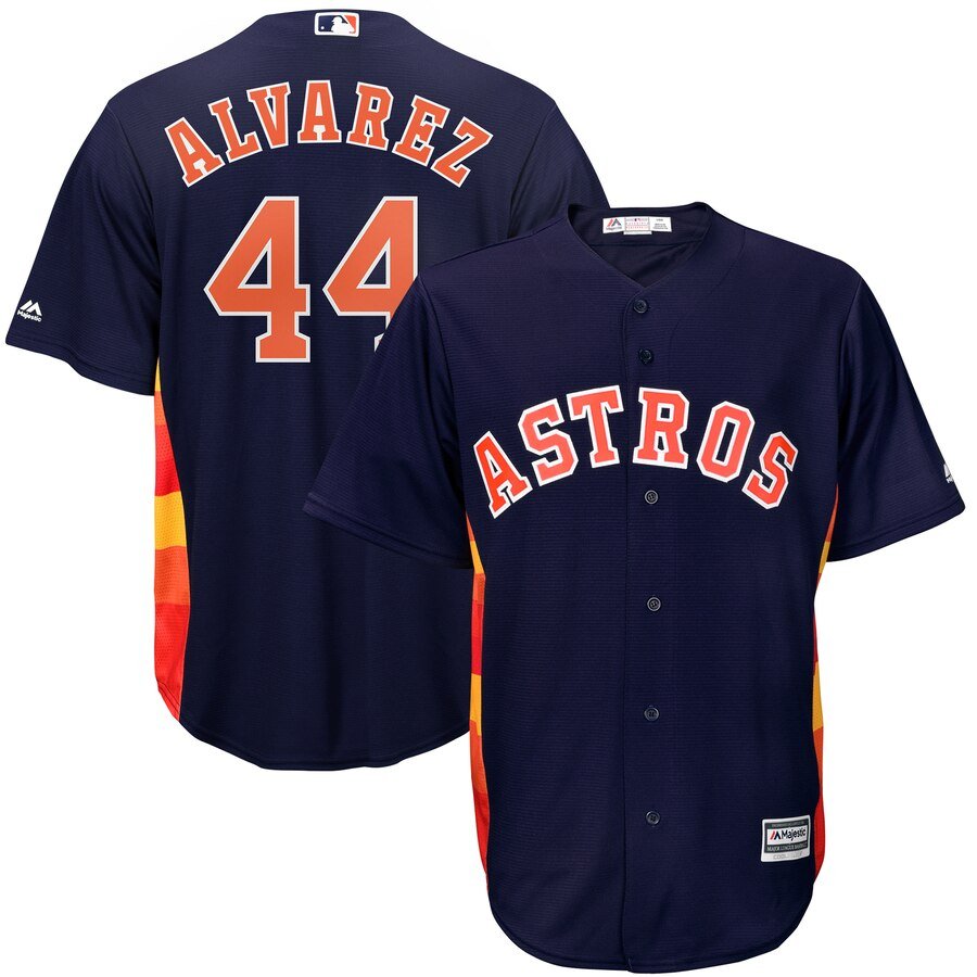 yordan alvarez jersey in blue and orange by Majestic