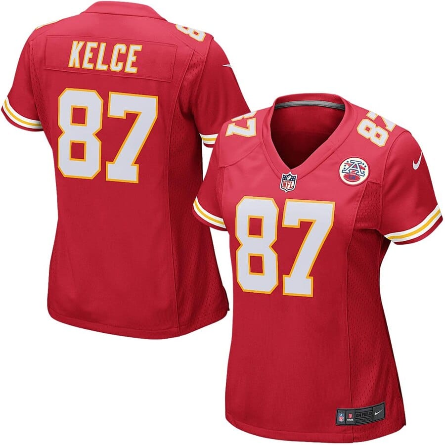 Women's KC Chiefs Jersey - Travis Kelce with AFC Patch
