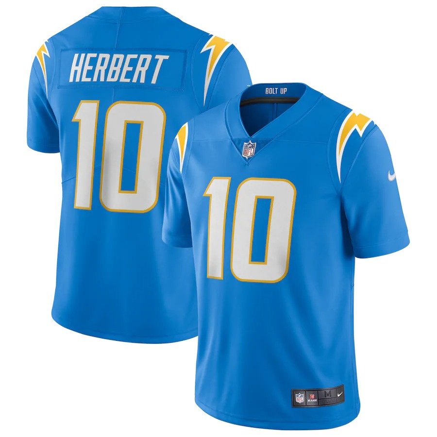 NFL Pro Line Men's Justin Herbert Powder Blue Los Angeles Chargers Team Player Jersey