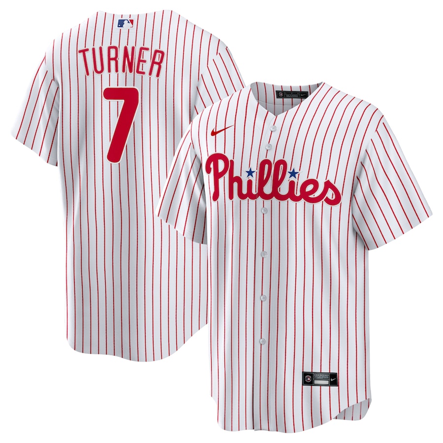 Trea Turner Jersey - Phillies White Pinstripe by Nike