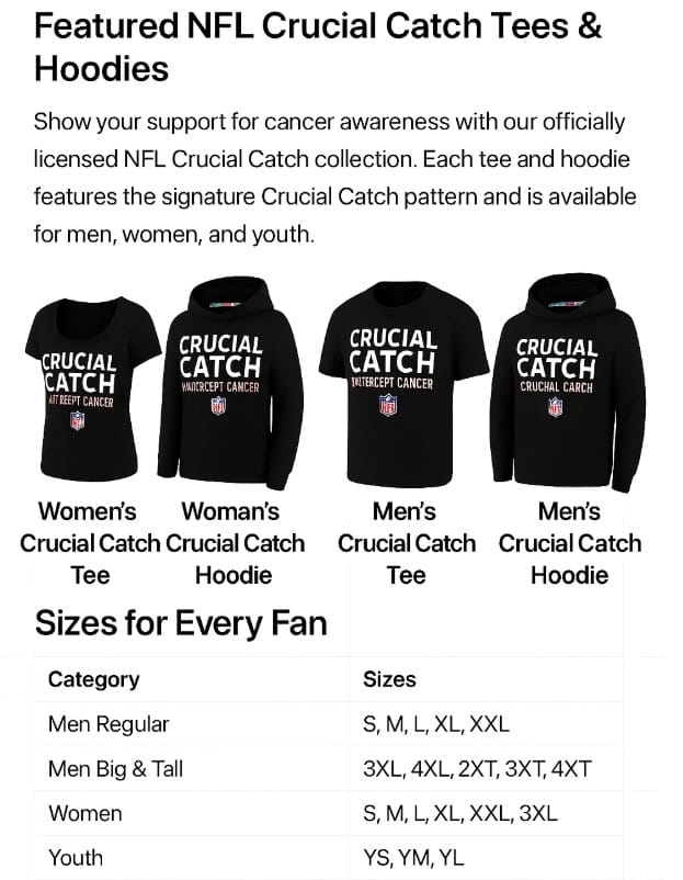 Crucial Catch Tee Shirts for Every Fan - Intercept Cancer